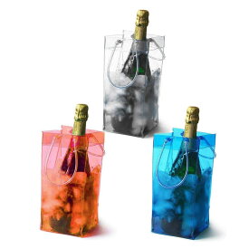 PIENSE アイスクーラーバッグ ワインバッグ 保冷 氷 PVC シャンパン 日本酒 焼酎 飲み物 3色セット SNS映え