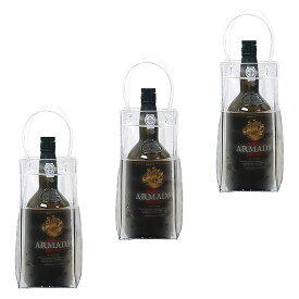 EXDUCT ワインバッグ アイスクーラーバッグ ワインクーラー ワインボトルバッグ 3個セット 保冷 氷 シャンパン 焼酎 日本酒 ハンドル付き PVC 透明 クリア 防水 飲み物