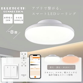LEDシーリングライト 6畳 8畳 10畳 調光 調色 薄型 20w 4000lm シーリングライト RGB リモコン付き 豆電球常夜灯 スマホ操作 小型シーリングライト LED 200w相当 シーリングライト おしゃれ LED シーリングライト 廊下 LED照明器具 天井照明 寝室 キッチン 子供部屋 和室