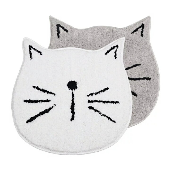 楽天市場 送料無料 猫マット かわいい猫型バスマット 玄関マット トイレマット ねこグッズ ネコ好き おしゃれ ねこ耳 ねこばか お泊まり インスタ映え お風呂 プレゼント おそろ 猫 ニャンコ ふわふわ スタイリッシュ 猫 女子力アップ Devia Collection