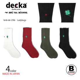 【BRU NA BOINNE × decka quality socks】ブルーナボイン×デカ Pile Socks Embroidery ”Ladybugs” パイルソックス エンブロイダリ "レディーバグ/てんとう虫" 靴下 日本製