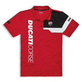 【DUCATI】《Ducati Corse Track RED ショートスリーブポロシャツ 98770083》ドゥカティアパレル 正規品 用品 Corse コルセ ポロシャツ 半袖 男女兼用 Mサイズ Lサイズ XLサイズ