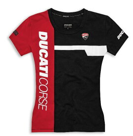 ≪特価品≫10％OFF【DUCATI】《Ducati Corse Track LADY ショートスリーブTシャツ 98770086》ドゥカティアパレル 正規品 トップス レディース 女性 用品 Tシャツ 半袖 ブラック レッド プレゼント Mサイズ