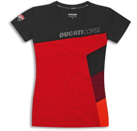【DUCATI】《Ducati Corse Sport LADY ショートスリーブTシャツ 98770538》ドゥカティアパレル 正規品 トップス レディース 女性 用品 Tシャツ 半袖 プレゼント Lサイズ レッド ブラック