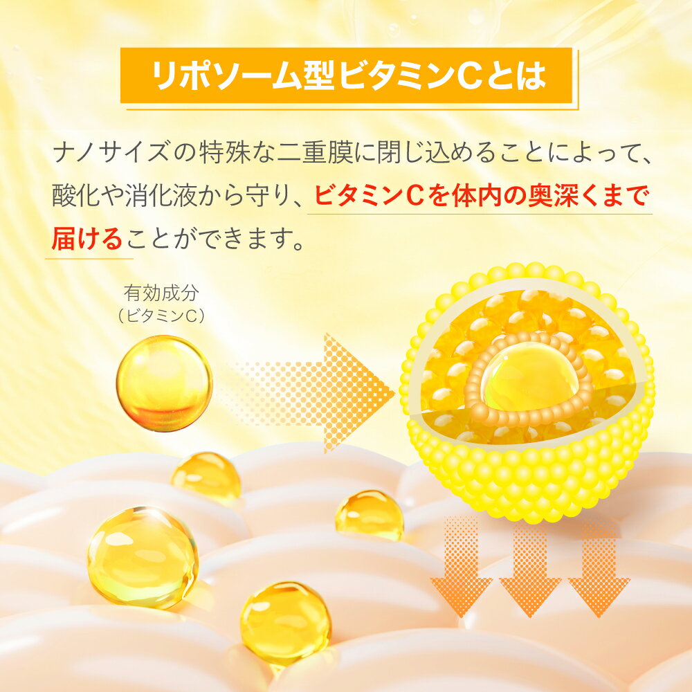 リポソームビタミンCサプリ1000mg持続型ビタミンC誘導体タイムリリース高濃度国内製造栄養機能食品5種類のビタミンC1ヶ月分LiposomeVitaminCPREMIUM