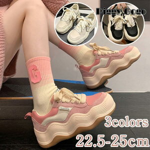 厚底 スニーカー レディース 歩きやすい 韓国 男女兼用 厚底カジュアルシューズ 人間工学 スポーツシューズ 軽量設計 滑り止め 美脚効果 通気快適 通学 通勤