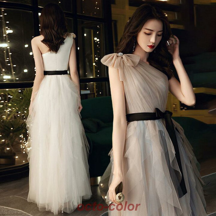 楽天市場】ワンショルダー エンパイア ノースリーブ Aライン ふわふわ  