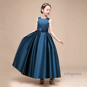 発表会ドレス 子供 黒 子どもドレス 100-170cm ドレス中学生 キッズ ロングドレス 子供ドレス ジュニア ピアノ発表会 ドレス ジュニア ドレス ネイビー