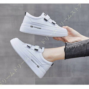 スニーカー マジックテープ スリッポン レディース 歩きやすい スニーカー ぺたんこ ローカット 厚底 通気性 シンプル 履きやすい カジュアル ファッション