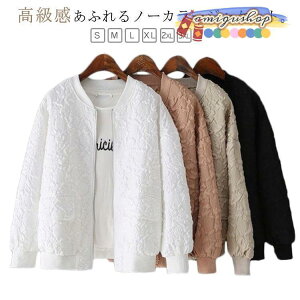 春 アウター レディース ブルゾン ノーカラー ジャケット ショート ノーカラージャケット ライトアウター 秋 カジュアル 長袖 羽織り 春服 おしゃ