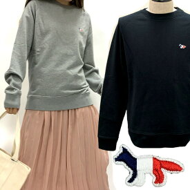 【楽天スーパーSALE 10％OFF】メゾンキツネ MAISON KITSUNE スウェットシャツ TRICOLOR FOX スウェット メンズ ブラック グレー ブランドスウェット 高級 スウェット 長袖 ブランド おしゃれ シンプル ロゴ 黒 カジュアル FM00322KM0001