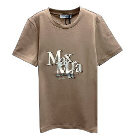 【楽天スーパーSALE _10％OFF】マックスマーラー Tシャツ ロゴ 半袖 コットンTシャツ レディース ブラウン ONDA 'S Max Mara マックスマーラーtシャツ ブランドtシャツ 高級tシャツ おしゃれtシャツ シンプル 高級ブランド 半袖tシャツ 女性tシャツ 婦人