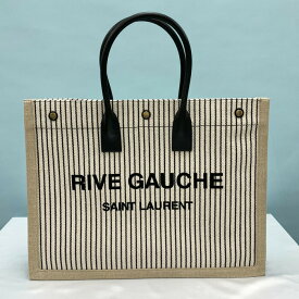 【楽天スーパーSALE 10％OFF】サンローラン SAINT LAURENT トートバッグ ストライプ リヴ・ゴーシュ レディース マルチカラー ロゴ 大型 高級 四角 おしゃれ シンプル 499290FAADH