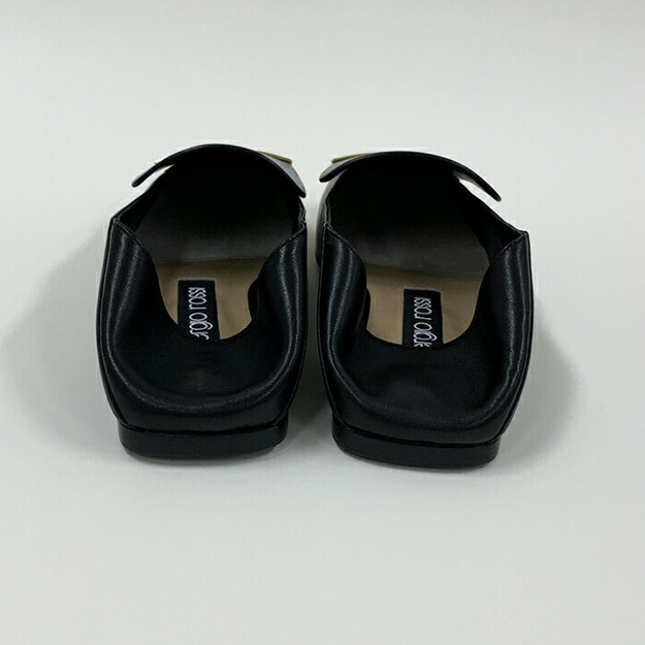 7321 セルジオロッシ レザー バックル フラットサンダル ブラック  