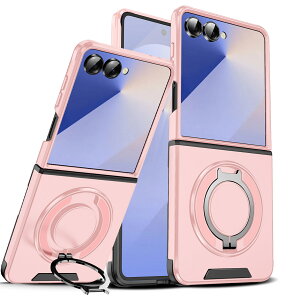 Galaxy Z Flip7 �p �P�[�X Magnetic�Ή� �X�^���h�t�� �����O�t�� �ϏՌ� �����Y�ی� �X���C�h�J�����J�o�[ �y�� ����~�� �����ی� �X�^���h�@�\ �g�уP�[�X