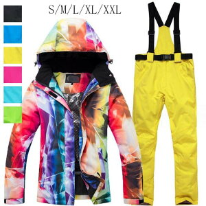 アウトドア スノーボード スキー サスペンダー スキーウェア 防寒 防風 スノボ ウェア 上下セット 暖かい ボードウェア スノーウェア レディース スノーボードウェア 女性用スノボウェア ス