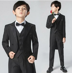 送料無料 子供スーツ 卒業式スーツ 花嫁 演奏会 結婚式 発表会 七五三 ピアノ 入学式 制服 入園式 子供スーツ 5点セット 男の子 男児 フォーマル キッズスーツ タキシード ジュニア 黒 ジャケ
