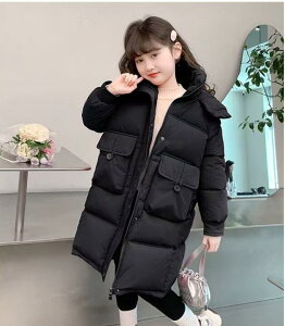 送料無料 中綿コート キッズ ジュニア 女の子 冬 コート かわいい あったかジャケット アウター 子供服 おしゃれ 中綿ジャケット ダウンコート ロング 厚手 フード付き 防寒 中綿ダウンフー