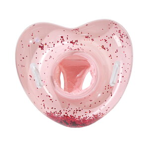 在庫処分【一部即納】キッズ フロート【足穴うきわ】ハート フロート 取っ手付き ハート浮き輪 ビッグサイズ ピンク/透明/スパンコール キラキラ うきわ スイムリング アウトドア ビーチグ