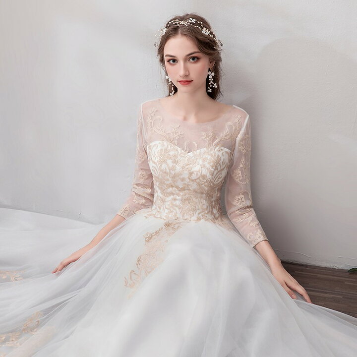 楽天市場 ウェディングドレス 結婚式 二次会ドレス 花嫁ドレス 春 クラシカル レースの長袖 総レース森ガール ロングドレス 清楚なウェディングドレス ウェディングドレス 刺繍ドレス 結婚式 二次会 披露宴 謝恩会 同窓会 旅行撮影ドレス 海外挙式xs Xxl 19春夏新作