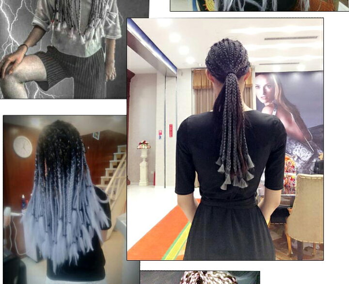 楽天市場 3本セット 送料無料 ヘアー エクステンション グラデーション 編み込み コーンロウ ブレーズ みつあみ 三つ編み 編み込み エクステ ヒップホップ レゲエ Gogoダンス ダンサー 髪型 カラフル カラーエクステ 毛束 ウィッグ 美美 ちび