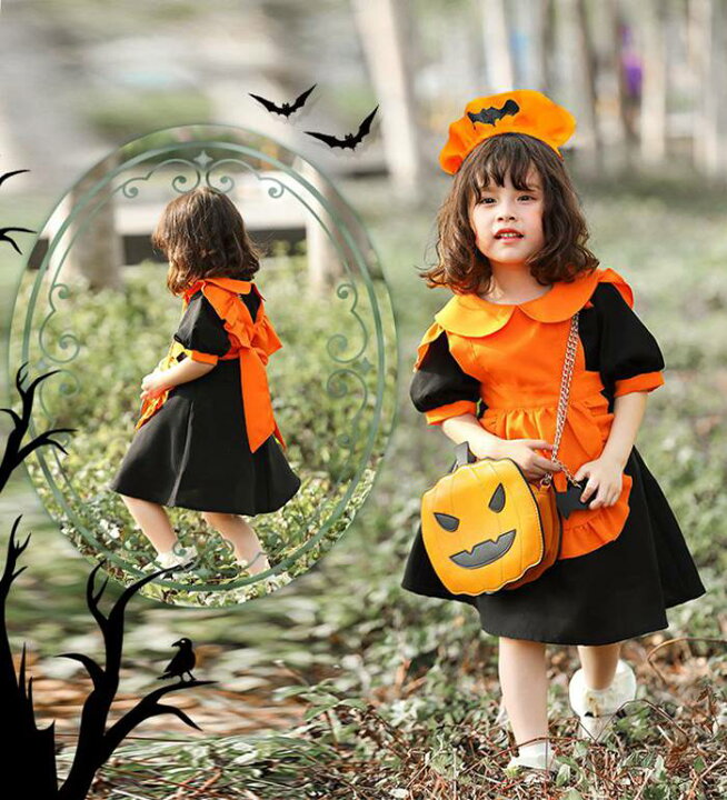 かぼちゃ コスプレ 100サイズ ハロウィン パンプキン 仮装 コスチューム 通販