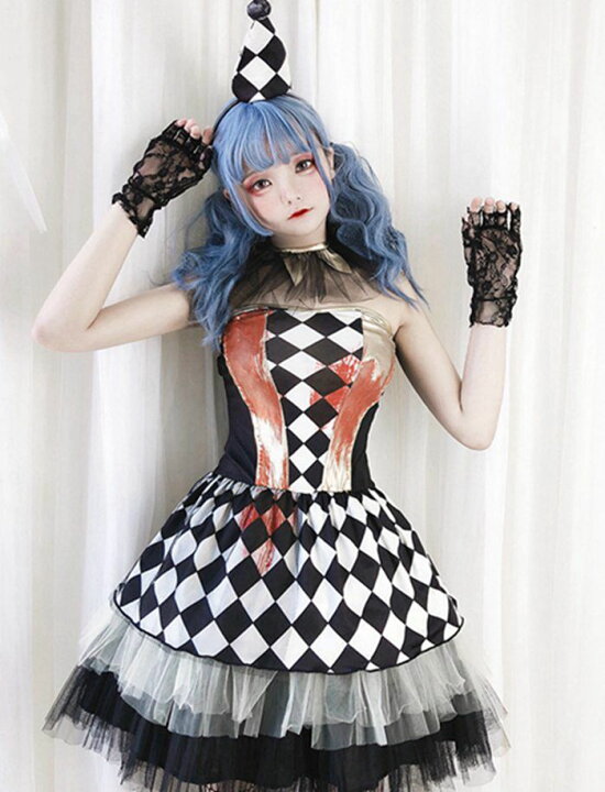 楽天市場 即納対応 ハロウィン コスプレ ピエロ魔女 衣装 大人 ピエロ コスチューム レディース 女性 ゾンビ デビル ピエロガール 魔法使い 魔法少女 ハロウィン衣装 ブラック 忘年会 新年会コスプレ衣装 セクシー ゴスロリ 吸血鬼 悪魔 キュート ミニワンピ ドレス