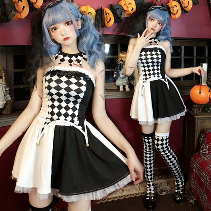 楽天市場 即納 ハロウィン コスプレ 魔女 衣装 ハロウィン 仮装 大人 ピエロ コスチューム レディース 女性 ゾンビ デビル ピエロガール 魔法使い 魔法少女 ハロウィン衣装 ブラック コスプレ衣装 セクシー ゴスロリ 吸血鬼 悪魔 ミニワンピ ドレス ウェイトレス 9002