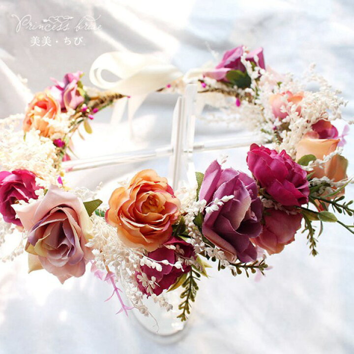 楽天市場 ヘッドドレス 花冠 バラ カラフル花冠 ウエディング ウェディング 花かんむり アーティフィシャルフラワーライブ イベント コンサート 結婚 式 ブレスレット グリーン ヘアアクセサリー 花 結婚式 アイテム フラワー パーティ 大人 ヘアアクセ 手つくり造花