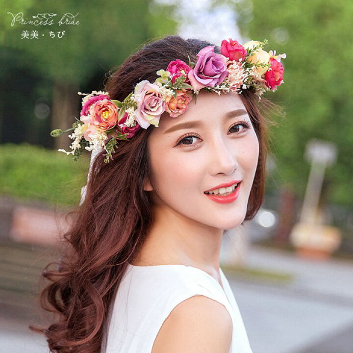 楽天市場 ヘッドドレス 花冠 バラ カラフル花冠 ウエディング ウェディング 花かんむり アーティフィシャルフラワーライブ イベント コンサート 結婚 式 ブレスレット グリーン ヘアアクセサリー 花 結婚式 アイテム フラワー パーティ 大人 ヘアアクセ 手つくり造花