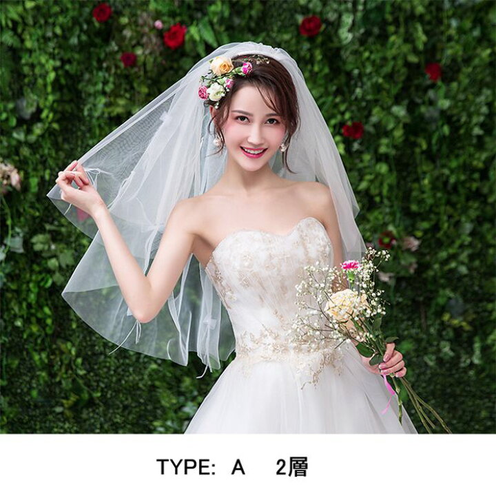 楽天市場 Diary Of Love 愛の日記 ウェディングベール コーム付き ミドル丈 結婚式 ベール 花嫁 ウエディングベール ブライダル ベール ウェディングベール 60 80cm 40 60cm ミドル丈 ホワイト ウェディングベール ２層 ４タイプ 美美 ちび
