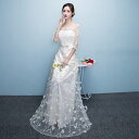 【Diary of love 愛の日記】一部短納期 ウェディングドレス 結婚式 二次会ドレス カクテル ドレス 結婚式 お呼ばれドレス 花嫁 二次会 シースルーファスナー パーティードレス 大きいサイズ 白 ワンピース 花柄 マキシ丈 五分袖 袖あり 透け感 フェミニン