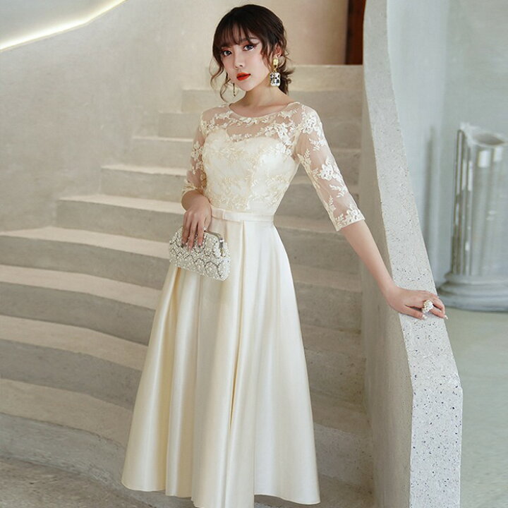 大規模セール パーティードレス 結婚式 花嫁 二次会 ドレス 膝丈 レディース 発表会 ウェディング