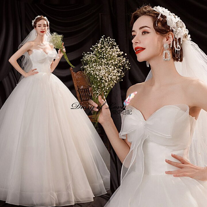 楽天市場 プリンセスラインの上品シルエット ウェディングドレス プリンセスドレス 結婚式ドレス 花嫁ドレス 二次会ドレス リボン付き 編み上げ 結婚式 二次会 海外拳式用 ウェディングドレス 花嫁ドレス ウエディングドレス ドレス 二次会 花嫁 Xs Xxxl 21春新作