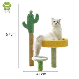 キャットタワー 据え置き 高さ67cm爪とぎ 麻 ポール 爪とぎ 展望台 猫用品 頑丈 耐久性いい サボテン小型 子猫 シニア ポンポン2個 ミニ 爪研ぎポール 子猫 安定 猫ハウス 組み立て 簡単 猫 ねこスリム 省スペース コンパクト 猫 ペットグッズ ミニ おしゃれ 収納 新生活