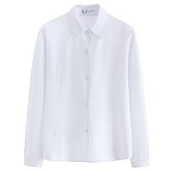 スクールシャツ 半袖 女子 立衿 半袖/長袖　制服スクールブラウス 女子 ノンアイロン 形態安定 (スクール…