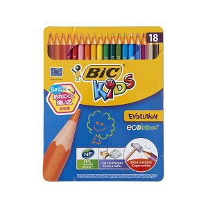 BIC(ビック)ビックキッズ色鉛筆18色（缶入り）WI1300-0876JP