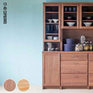 CT40カップボード(CT-40 CupBoard) カップボード・食器棚・キッチンボード 全2種(扉L・扉R) 全2色(NA ナチュラル・WN ウォールナット) 送料無料