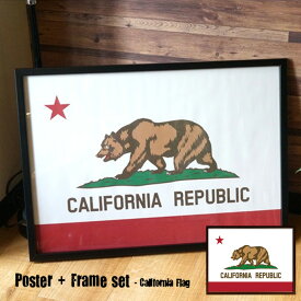 Poster+Frame set California Flag（ポスター＆フレームセット カリフォルニアフラッグ）ISF52295 JIG（ジェイアイジー）