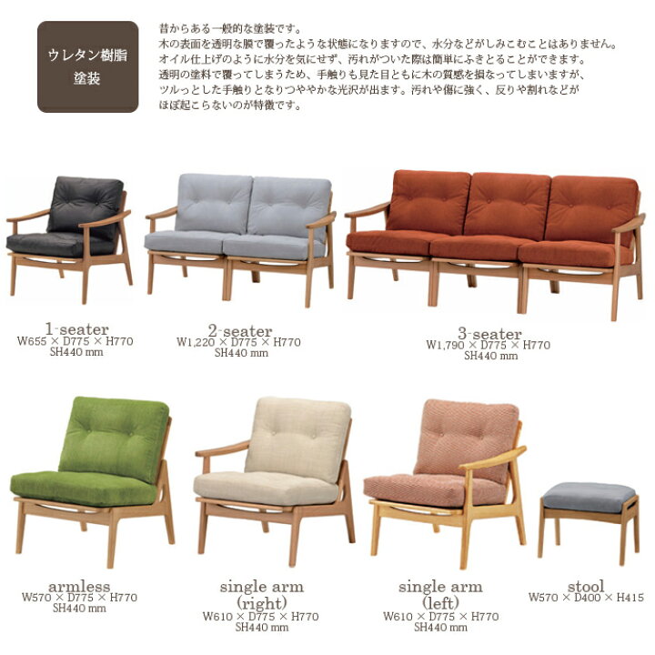 楽天市場】マルニ60 オークフレームチェア2シーター ウレタン樹脂塗装 