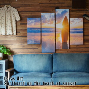 A[g LoXA[g x? Canvas Art Bello IPT-61747 JIG Surfboard on the beach at sunset pi ʐ^ G LoXA[g CeA C Be[W 