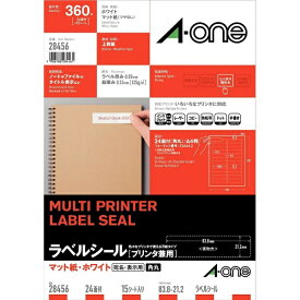 A-one｜エーワン ラベルシール プリンタ兼用 ホワイト 28456 [A4 /15シート /24面 /マット]