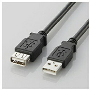 ELECOM�b�G���R�� USB-A�����P�[�u�� [USB-A �I�X�����X USB-A /0.5m /�]�� /USB2.0] �u���b�N U2C-E05BK�yrb_ cable_cpn�z
