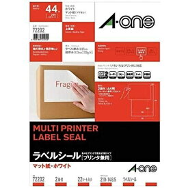 A-one｜エーワン ラベルシール プリンタ兼用 ホワイト 72202 [A4 /22シート /2面 /マット]