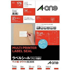 A-one｜エーワン ラベルシール プリンタ兼用 ホワイト 72208 [A4 /22シート /8面 /マット]