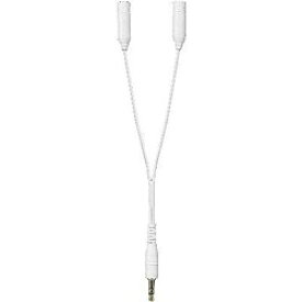 YAZAWA｜ヤザワ 2分配オーディオコード ホワイト（ミニプラグ⇔ミニプラグメス×2）　TK01W　0.11m