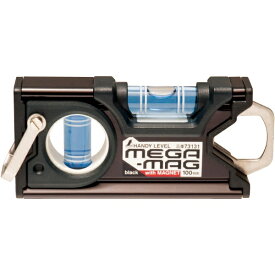 シンワ測定｜Shinwa Rules ハンディレベル　MEGA−MAG100mm黒マグネット付　73131