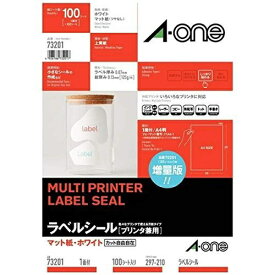 A-one｜エーワン ラベルシール プリンタ兼用 ホワイト 73201 [A4 /100シート /1面 /マット]
