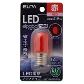 ELPA｜エルパ LDT1R-G-E17-G114 LED装飾電球 LEDエルパボールmini ホワイト [E17 /ナツメ球形 /赤色 /1個][LDT1RGE17G114]