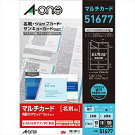 A-one｜エーワン マルチカード 名刺 100枚 (A4サイズ 10面×10シート) 白無地 51677